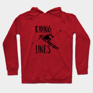 Riding Lines In The Snow, heli skiing, skiing artwork, boarding hoodie, trick t-shirts, piste, snow sports Hoodie